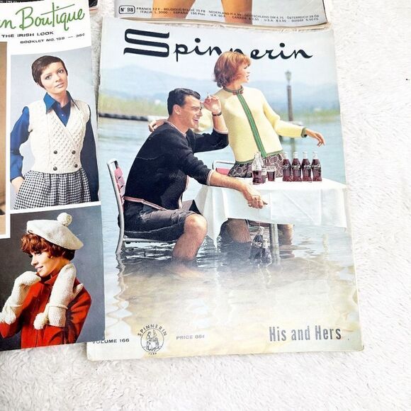 Knitting Sewing Magazines Aran Irish Knits Spinnerin Phildar Lot Vintage 60s 80s - Picture 6 of 12